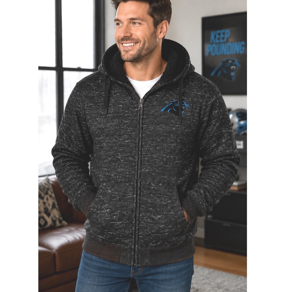 Carolina Panthers G-III Carl Banks Sherpa Full Zip Jacket Mens XL NFL Charcoal